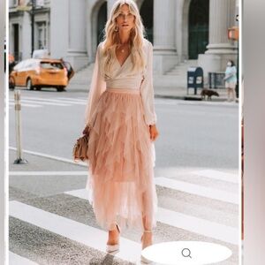 Strut & Bolt Ruffle Midi Skirt